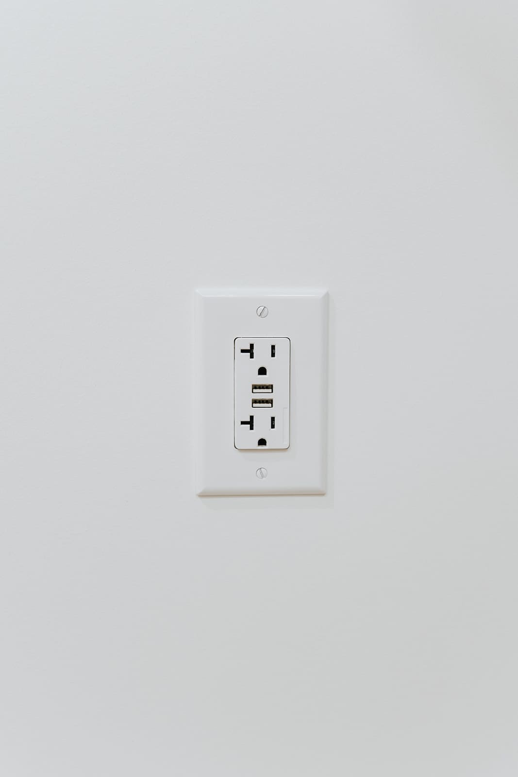 A dual USB residential wall outlet installed by Allsafe Electric