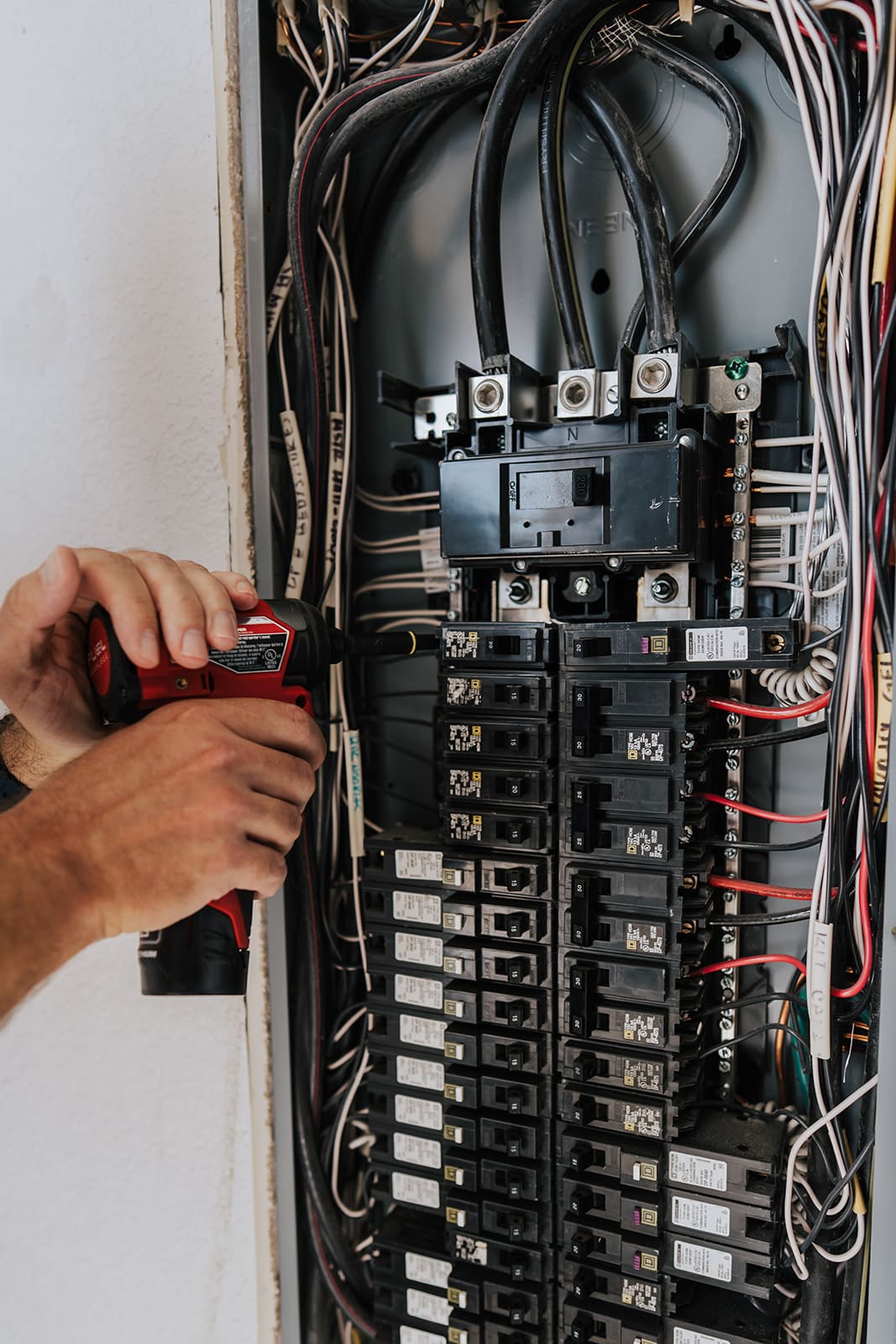 Torquing breaker connections inside a newly installed residential panel